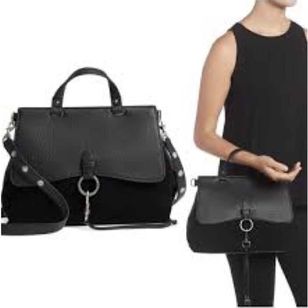 Rebecca Minkoff Regan Suede Exterior Satchel/Top